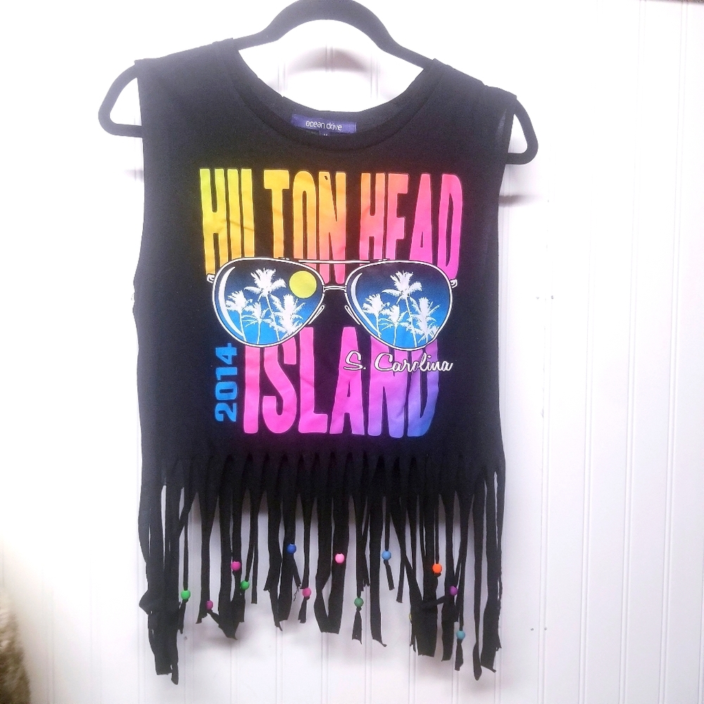 Hilton Head Ocean Drive Beaded Tank Size Medium